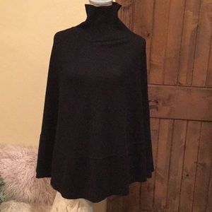 INC Black Poncho .. Silk and Rabbit Hair